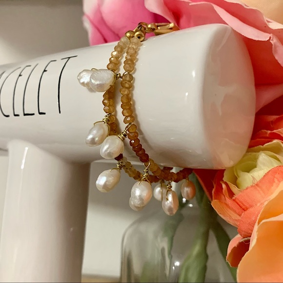 Gabriella Designs Jewelry - Handmade pearl & tourmaline bracelet